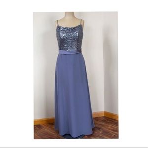 Grey & Sequins Bridesmaid Dress